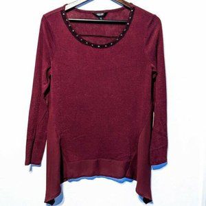 Simply Vera Wang PM Plum Purple Long Sleeve Blouse